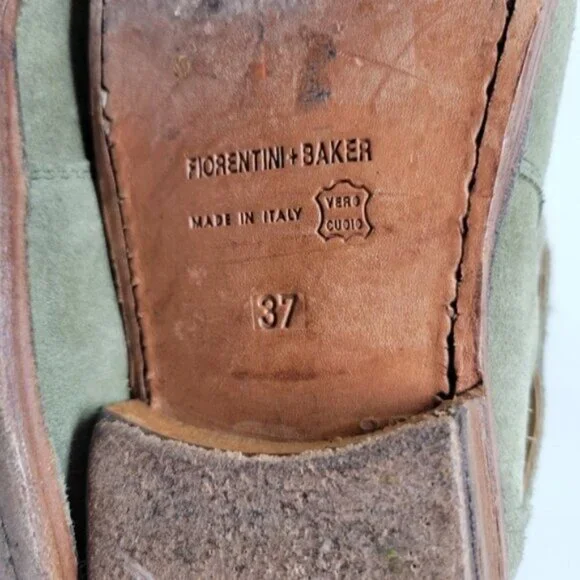 Fiorentini + Baker | Eternity Suede Leather Tall Moto Boots Olive Green - Picture 13 of 16